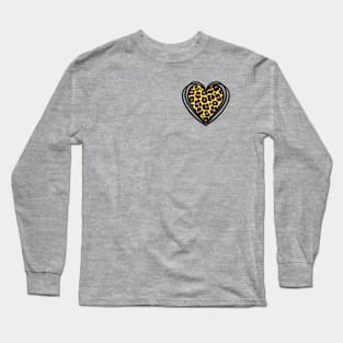 Leopard Print Heart Pink and Yellow Long Sleeve T-Shirt